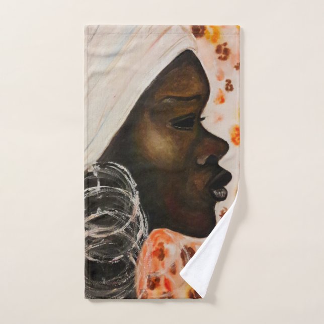 Jolie serviette de bain femme africaine (Serviette à main)
