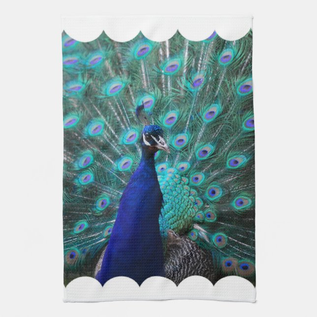 Jolie serviette de cuisine de paon (Vertical)