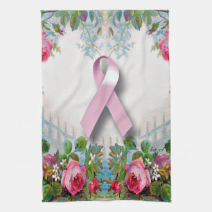 Jolie serviette de cuisine de survivant de cancer