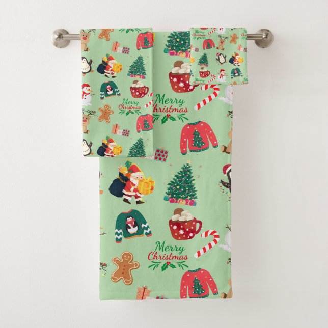 Jolie serviette de Noël (En situation)