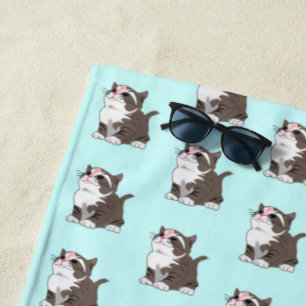Jolie serviette de plage de chats