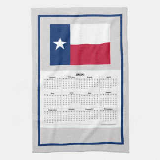 Jolie serviette du calendrier du drapeau du Texas