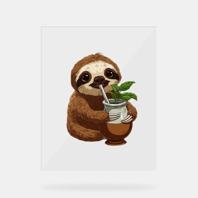 Jolie Sloth Boire Yerba Mate - Adorable Kawaii A (Recto)