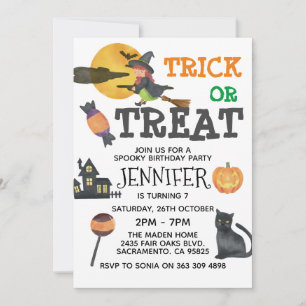 Jolie Sorcière Halloween Anniversaire Invitation