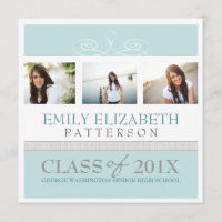 Jolie Swirl Photo Collage Graduation Invitation
