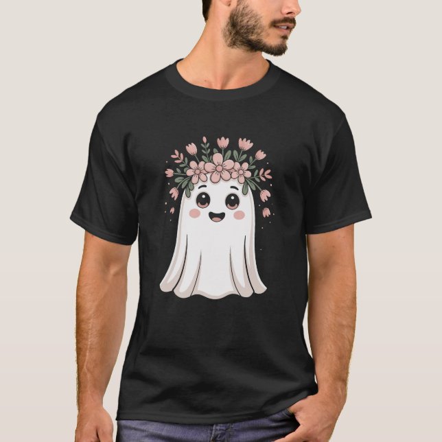 Jolie T-Shirt Fantôme Halloween Filles - Trick- (Devant)