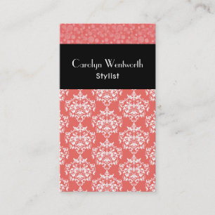 Jolie Tangerine Damask Carte de visite