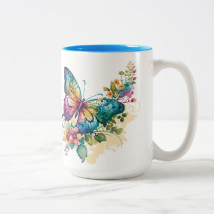 Jolie tasse de boisson en couleur papillon