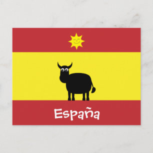 Jolie Taureau Espagnol, Drapeau & Carte postale So