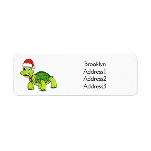Jolie tortue en chapeau de Père Noël