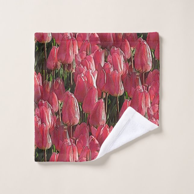 Jolie tulipe rose (Gant de toilette)