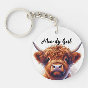 Jolie vache des Highlands, fille lunatique