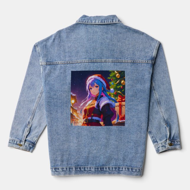Jolie Veste Denim Anime Girl Winter (Verso)