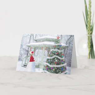 Jolie Vintage Rustic Holiday Tree Carte de Noël