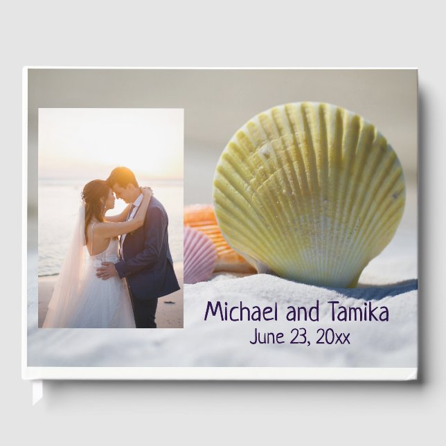 Jolies coquillages sur la plage Mariage Livre d'or (Recto)
