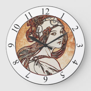 Jolies femmes horloge Alphonse Mucha