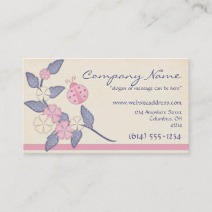Jolies fleurs avec le carte de visite rose de
