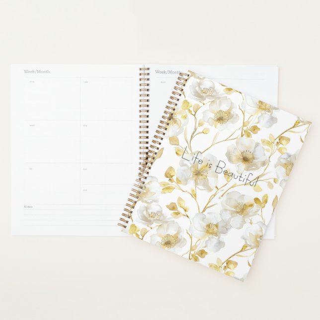 Jolies Fleurs Blanches Dorées  (Devant avec enveloppe)