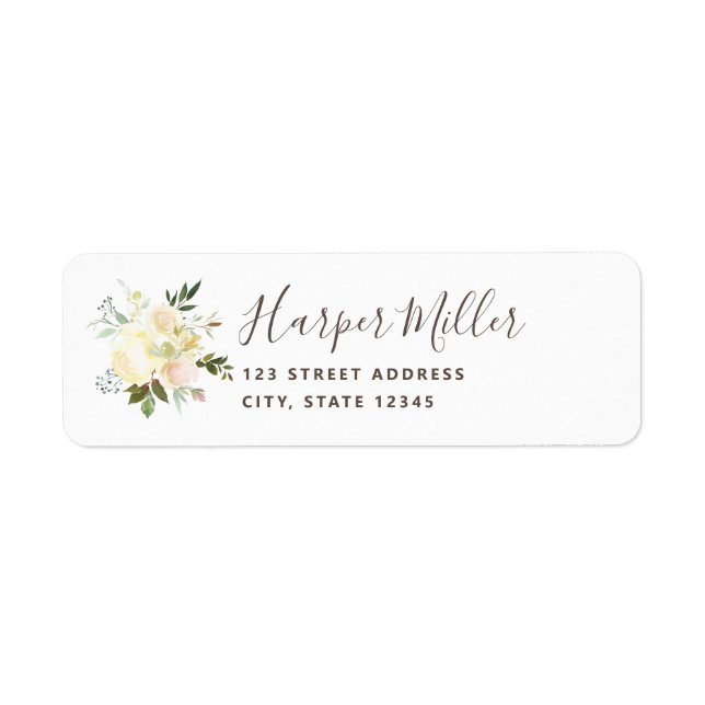 Jolies fleurs blanches Script de retour Adresse (Devant)