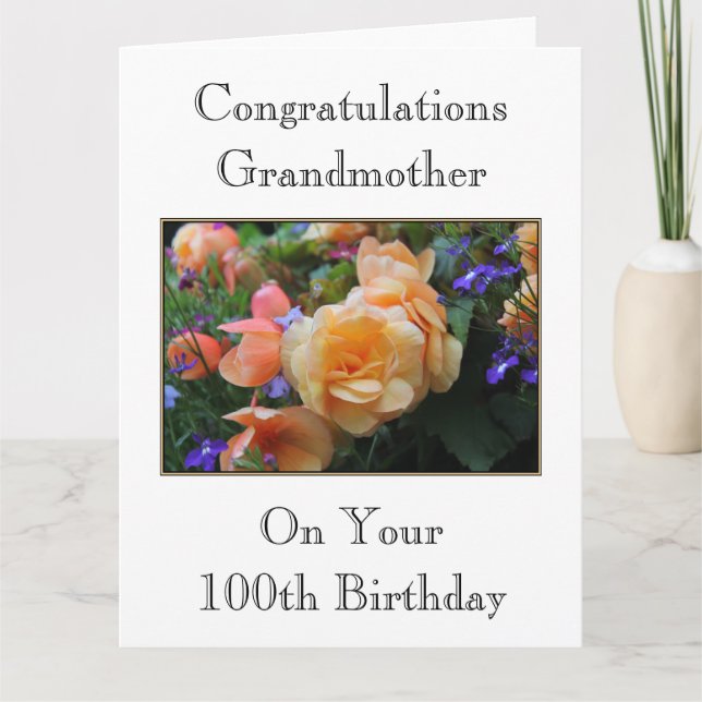 Jolies fleurs, carte d'anniversaire de grand-mère (Devant)