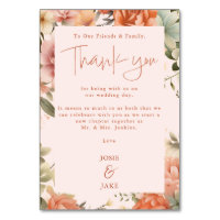 Jolies fleurs de mariage Carte de remerciements fr