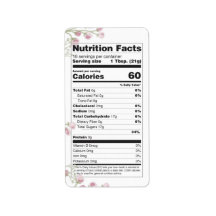 Jolies fleurs de prairie Étiquette de nutrition mi