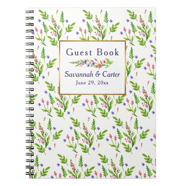 Jolies Fleurs d'Été Livre d'Or de Mariage pour Inv (Devant)
