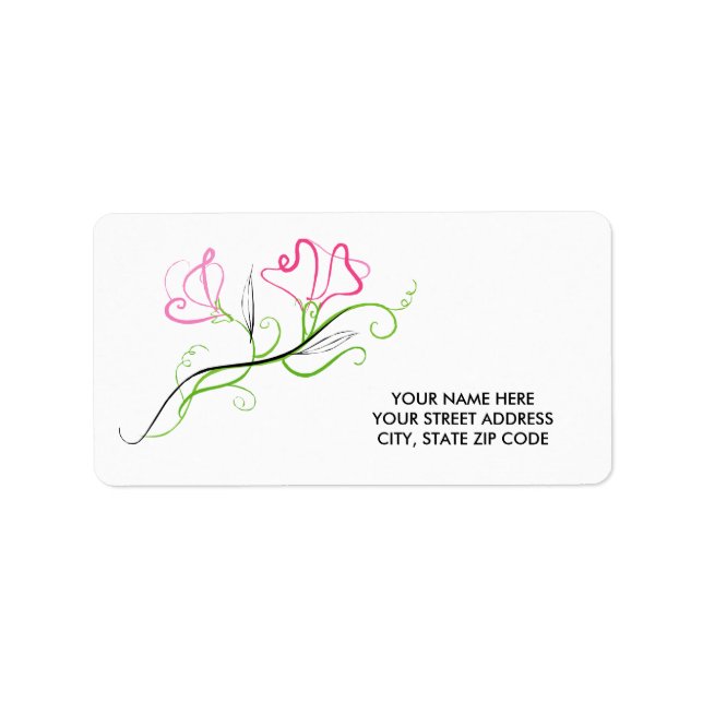 Jolies fleurs Étiquettes de adresse (Devant)
