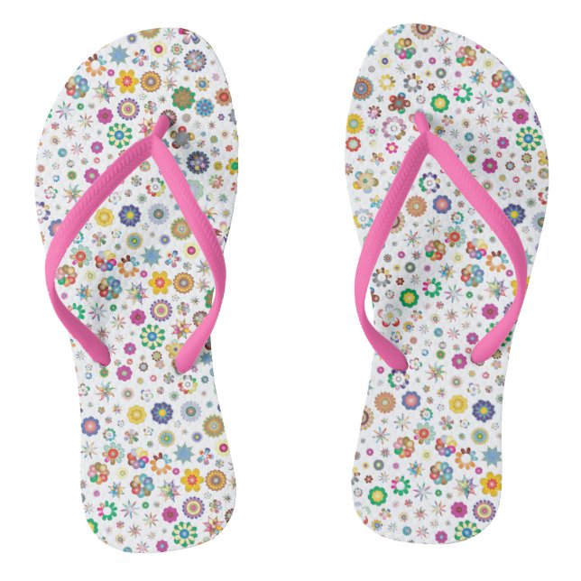 Jolies fleurs - tongs colorés (Semelle)