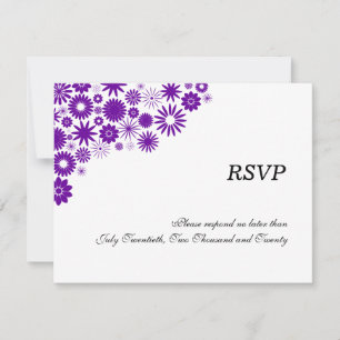 Jolies fleurs violettes foncées RSVP / Cartes de r