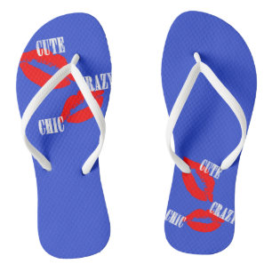 Jolies Folies Chic Lèvres Rouges Baiser Tongs