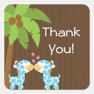 Jolies Giraffes Safari Stickers Baby shower multip