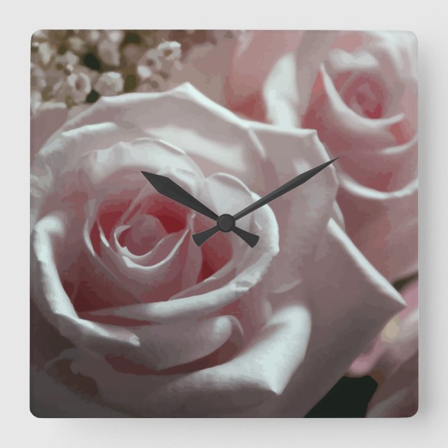 Jolies horloges murales de fleurs Roses (Recto)