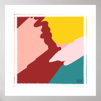 Jolies impressions d'art abstrait ambiance cerise
