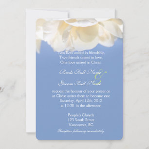 Jolies invitations de mariage avec fleurs de rose 