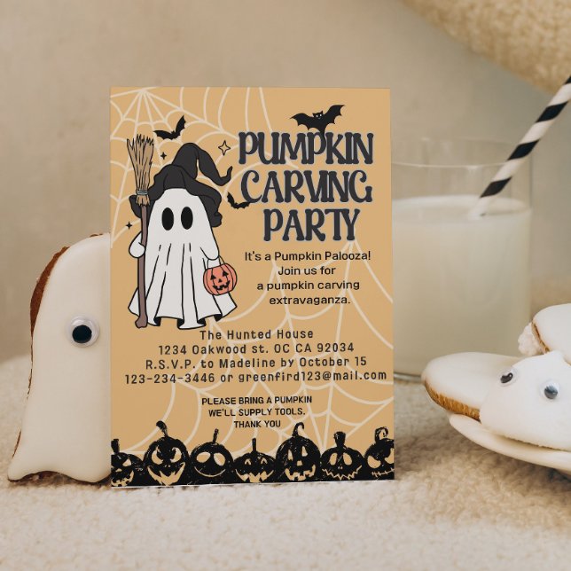 Jolies invitations d'Halloween avec citrouille scu (Créateur téléchargé)