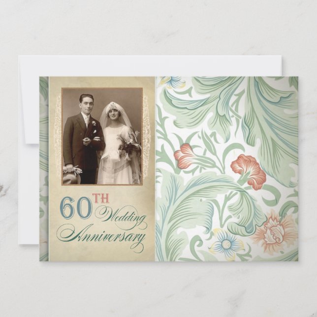 jolies invitations photo pour les 60 ans de mariag (Devant)