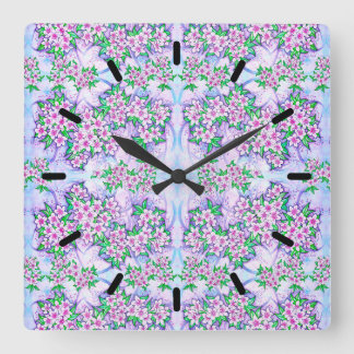 Jolies petites fleurs Horloge murale acrylique