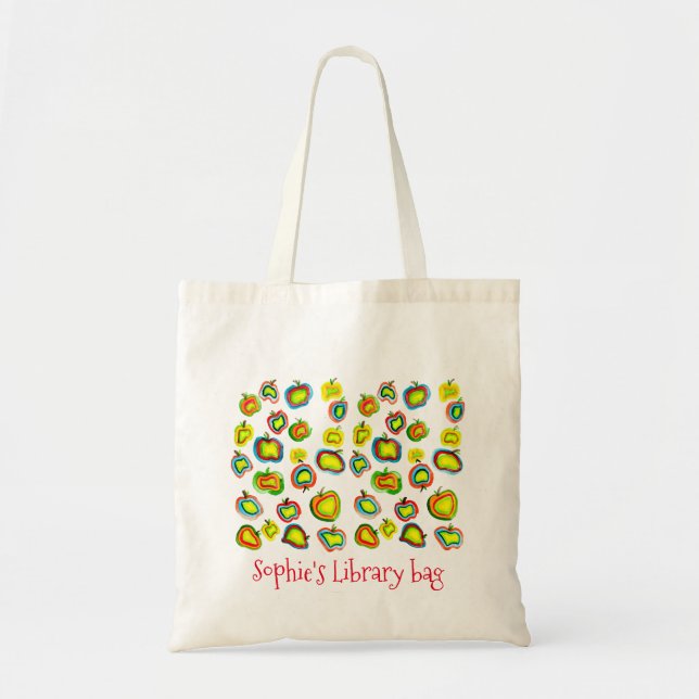Jolies pommes lisant le Sac fourre-tout de bibliot (Devant)