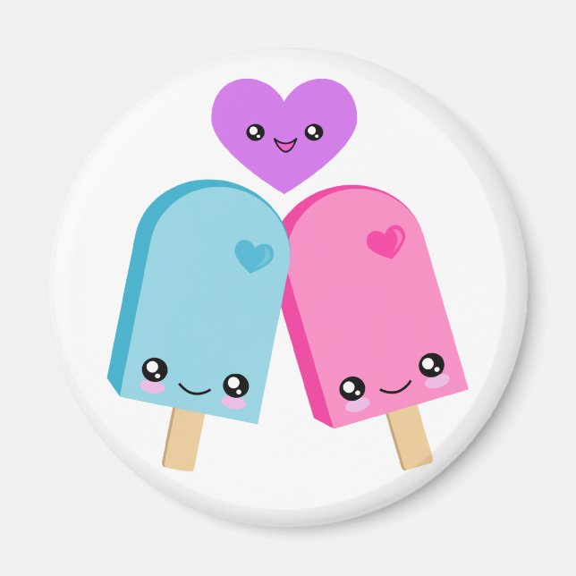 Jolies Popsicles BFF Kawaii Magnet (Devant)