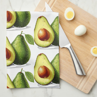 Jolies serviettes de cuisine à l'avocat