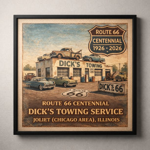 Joliet Illinois Route 66 Towing Poster