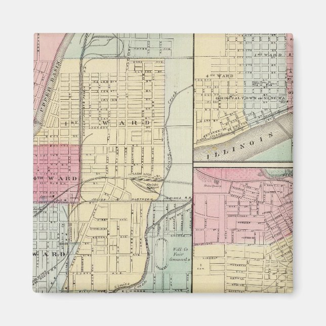 Joliet, Peru and Freeport Magnet (Front)