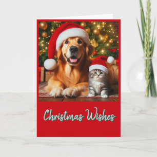 Jolis animaux de Noël  Carte de vœux de fêtes 