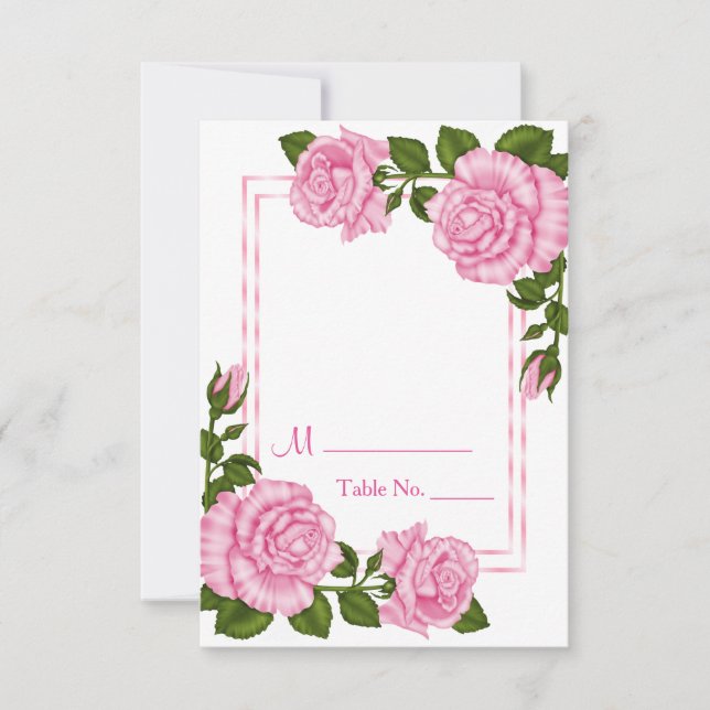 Jolis bouquets d'angle roses pour numéro de table  (Devant)