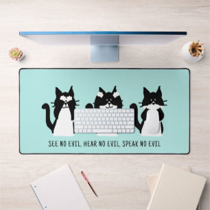 Jolis chats smokings noir et blanc Aqua Blue perso