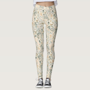 Jolis leggings à fleurs vintage aquarelle