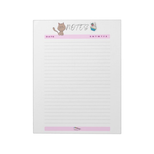 Jolis notes quotidiens marron chat bloc-notes (Tourné)