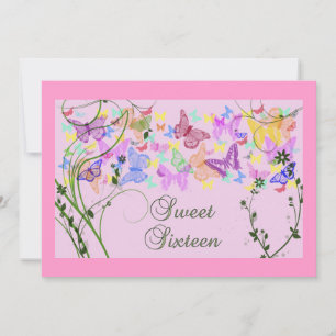 Jolis papillons, invitation pour un Sweet Sixteen