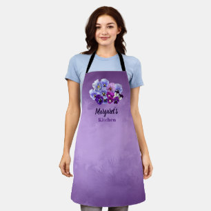 Jolis Pensées Abricot Personnalisé Violet Tabliers